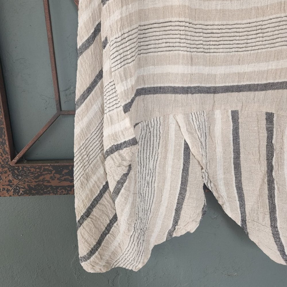 Luukaa Grace Tan, Grey and White Midi Linen Skirt Sz 10 - Picture 5 of 11